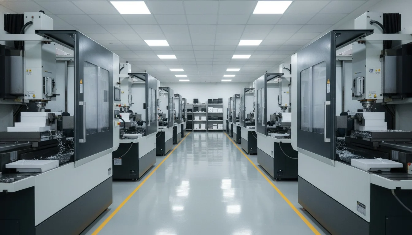 ABS CNC machining production line with real-time digital monitoring