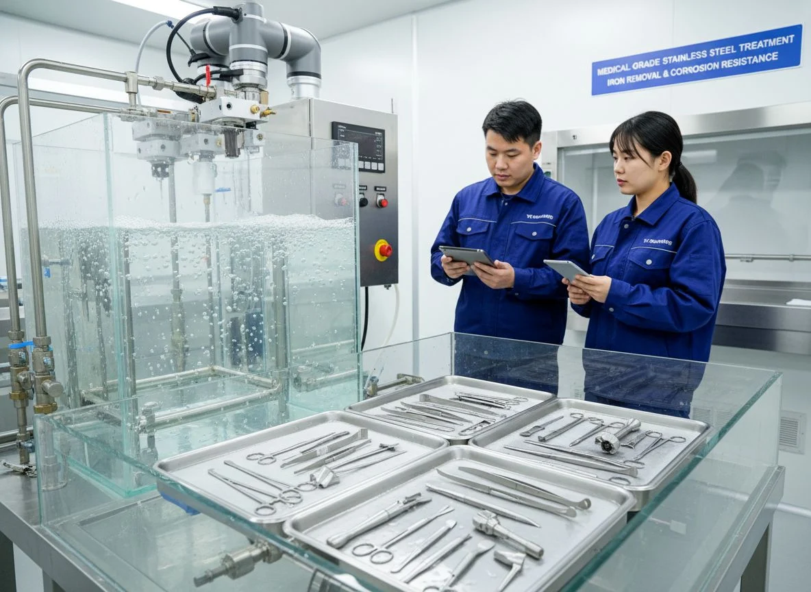 Electrolytic passivation for stainless steel medical devices