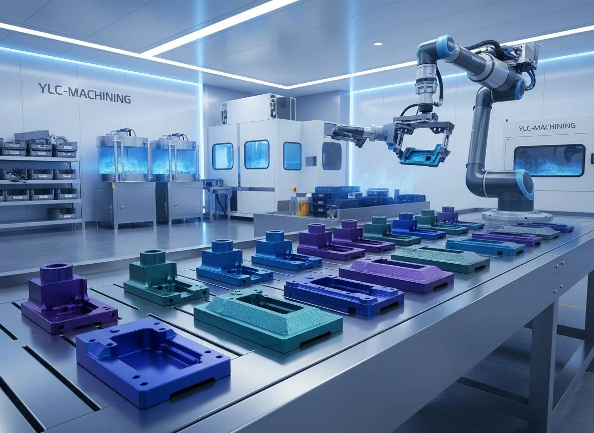 Custom anodized automation components in factory
