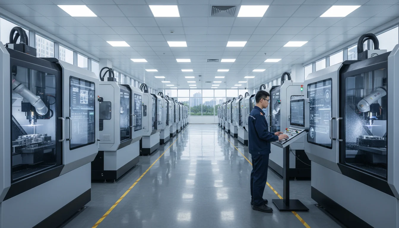 High-tech manufacturing setup with efficient workflow