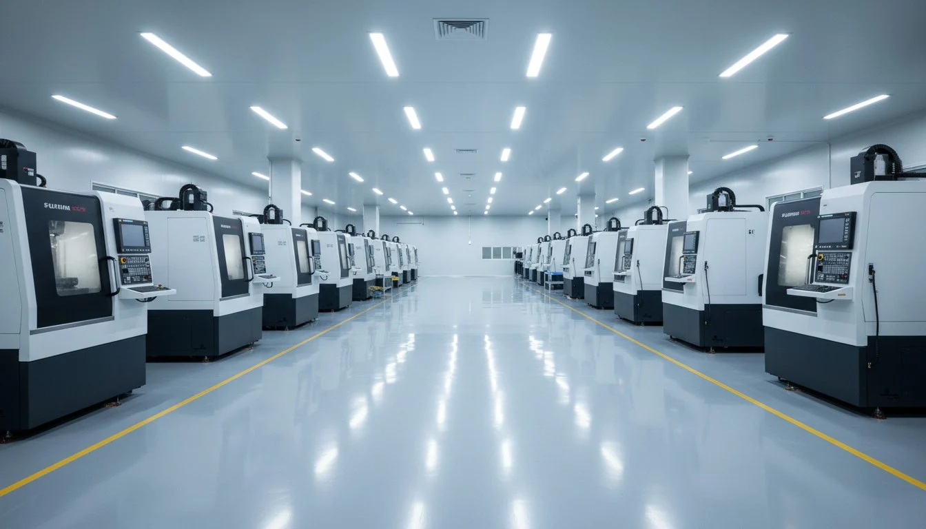 ProtoBatch specialized ABS plastic machining cell featuring vacuum tables and high-shear tooling