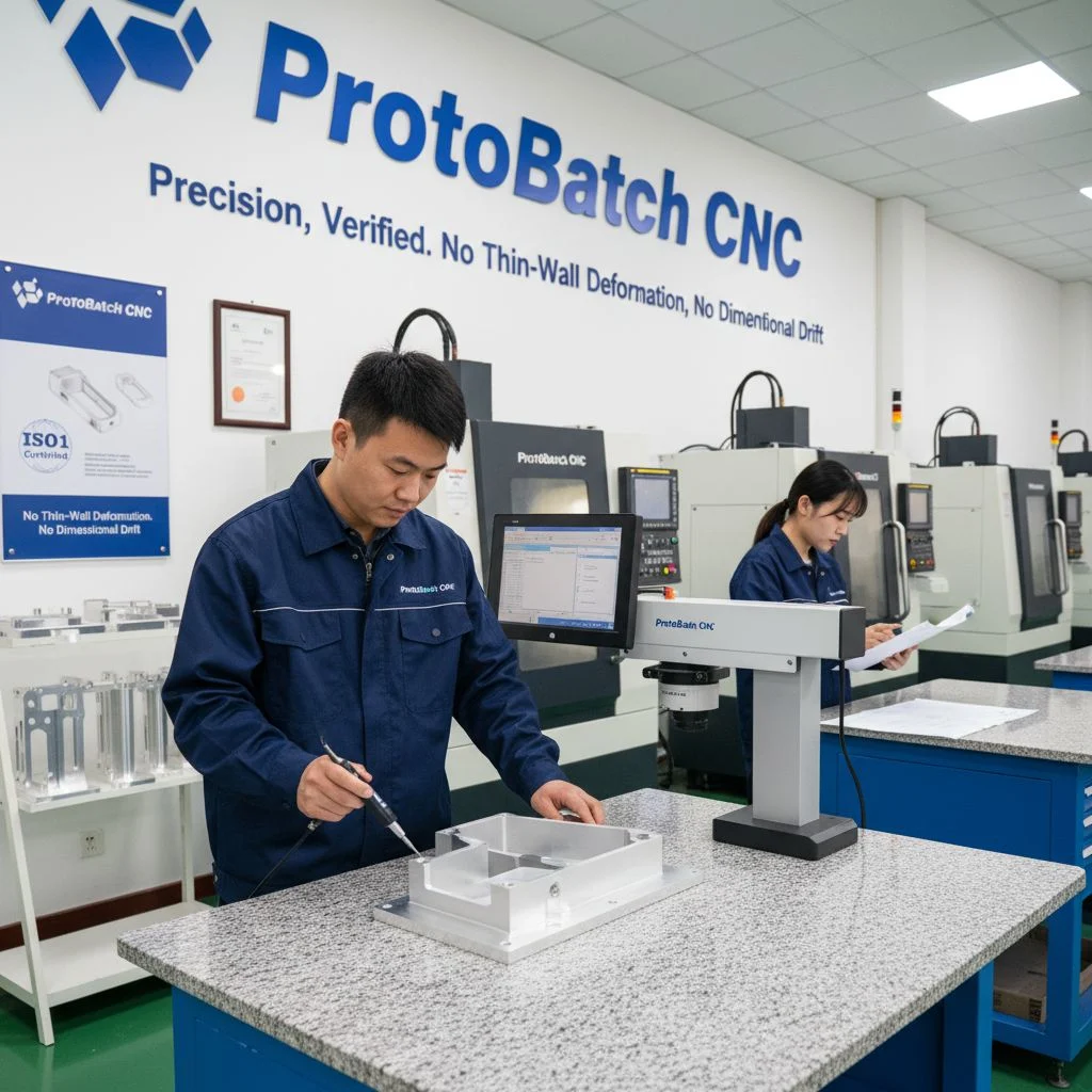 CMM precision inspection of machined aluminum parts at ProtoBatch CNC