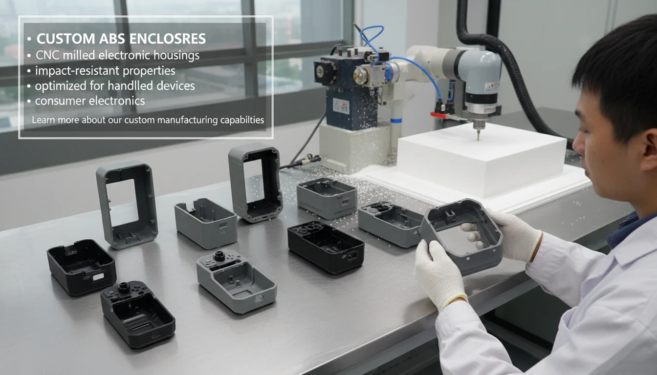 CNC machined ABS electronic enclosure with smooth painted finish