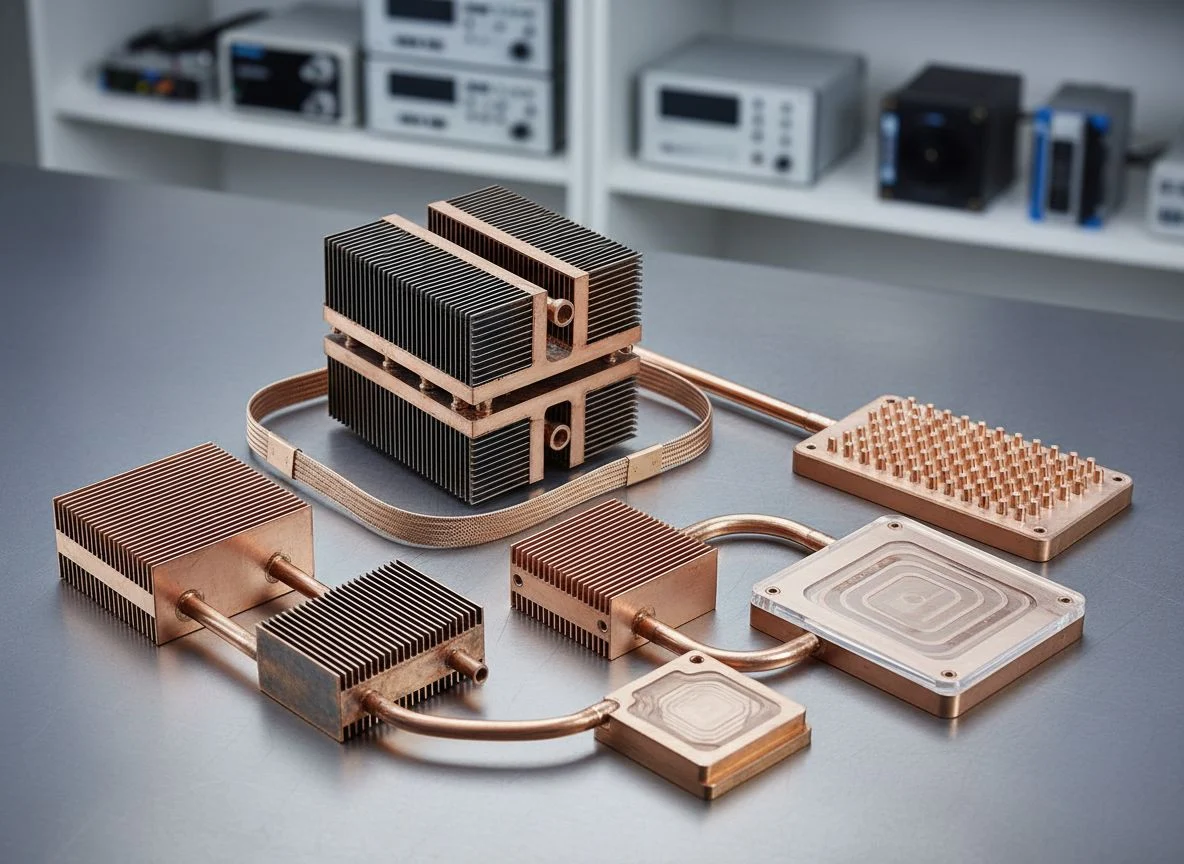 Copper thermal management cooling parts and heat sinks