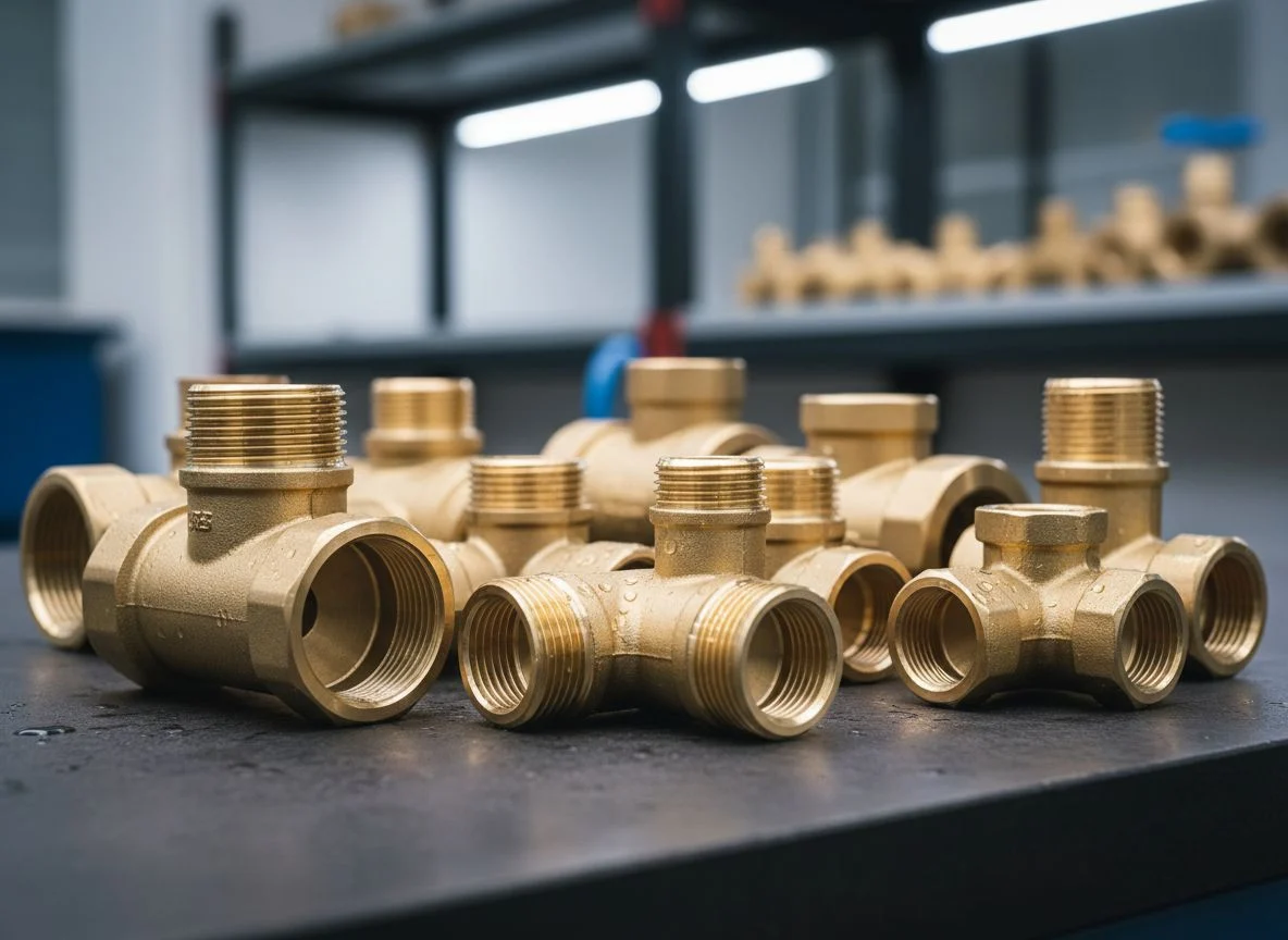 Industrial brass plumbing fittings and valves