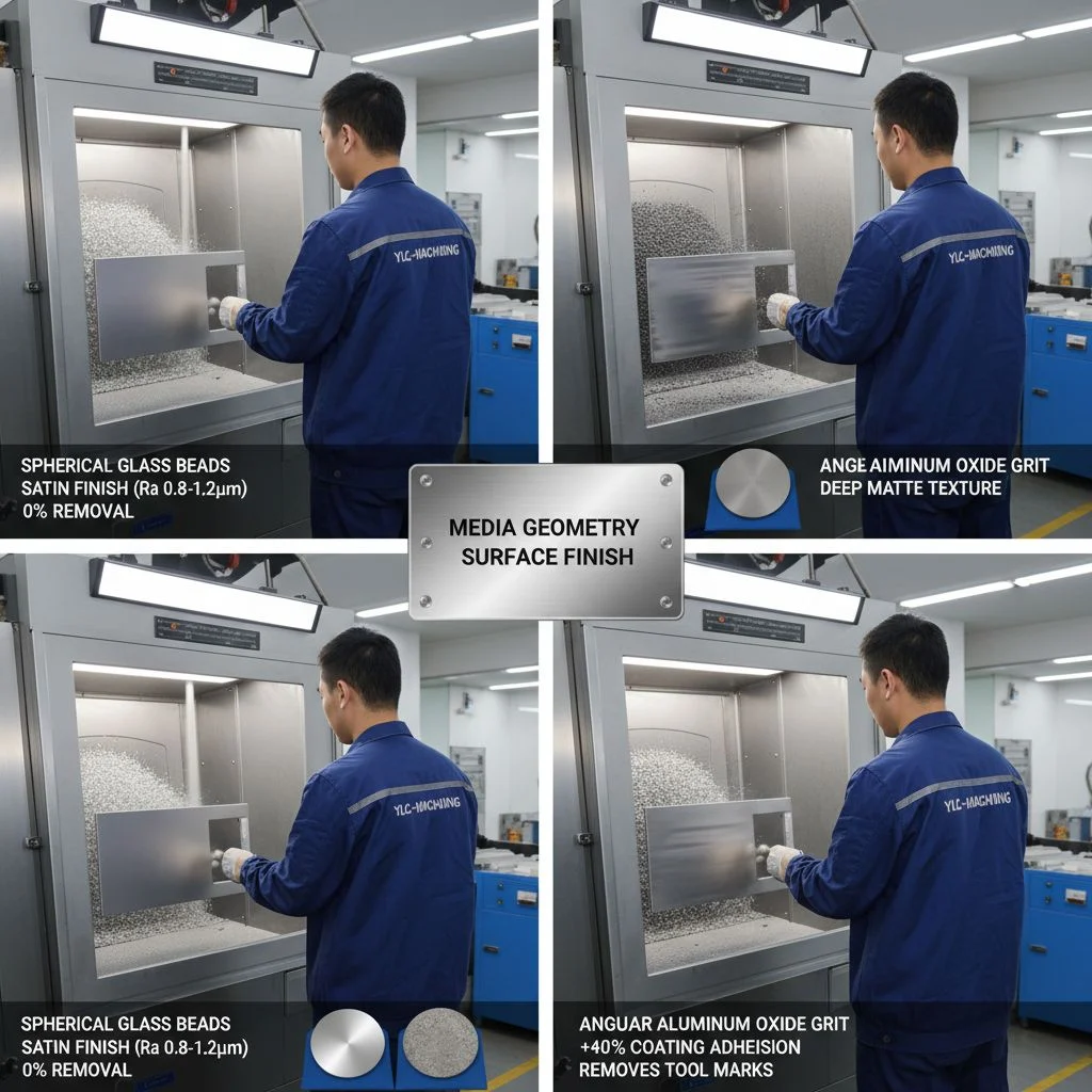 Precision glass bead blasted aluminum surface finish comparison