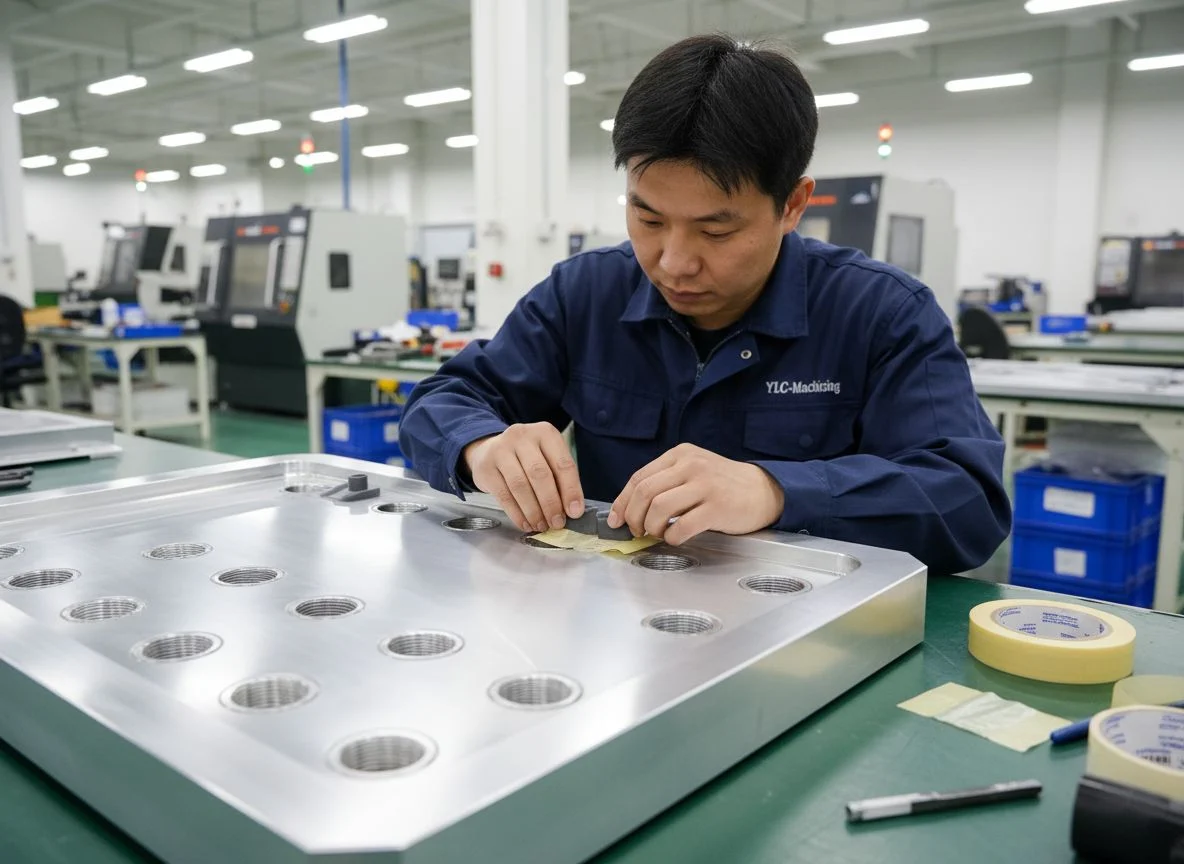Precision masking schematic for anodizing electrical parts