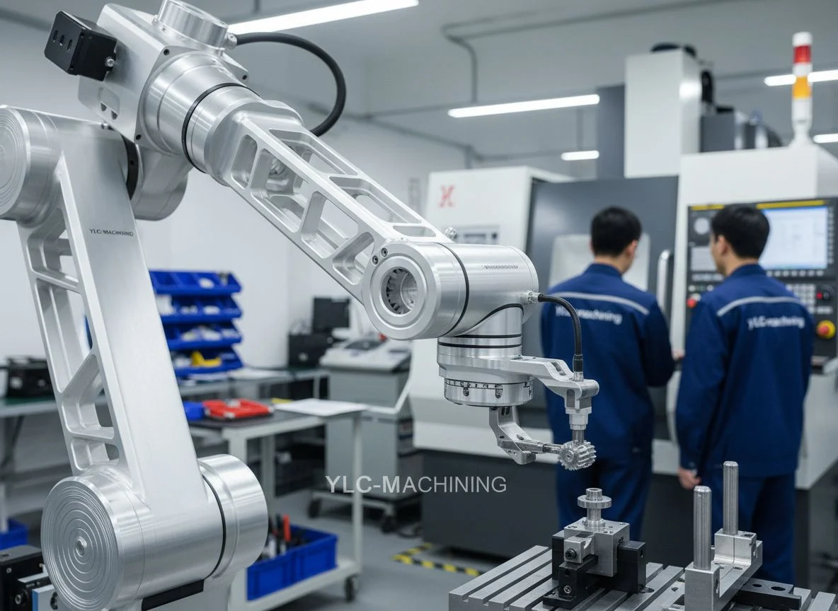 Robotics aluminum joints and precision arm components