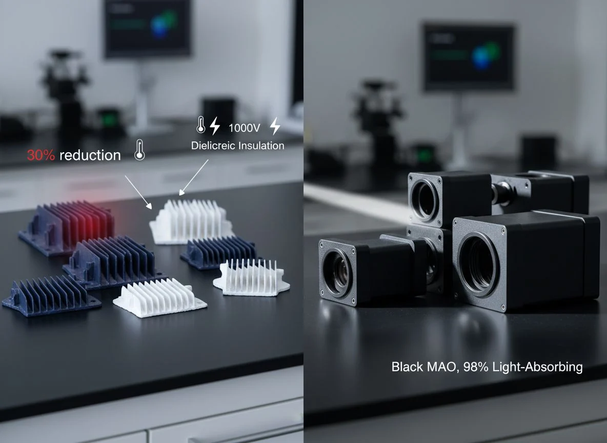 Black PEO coating for optical and electronic parts
