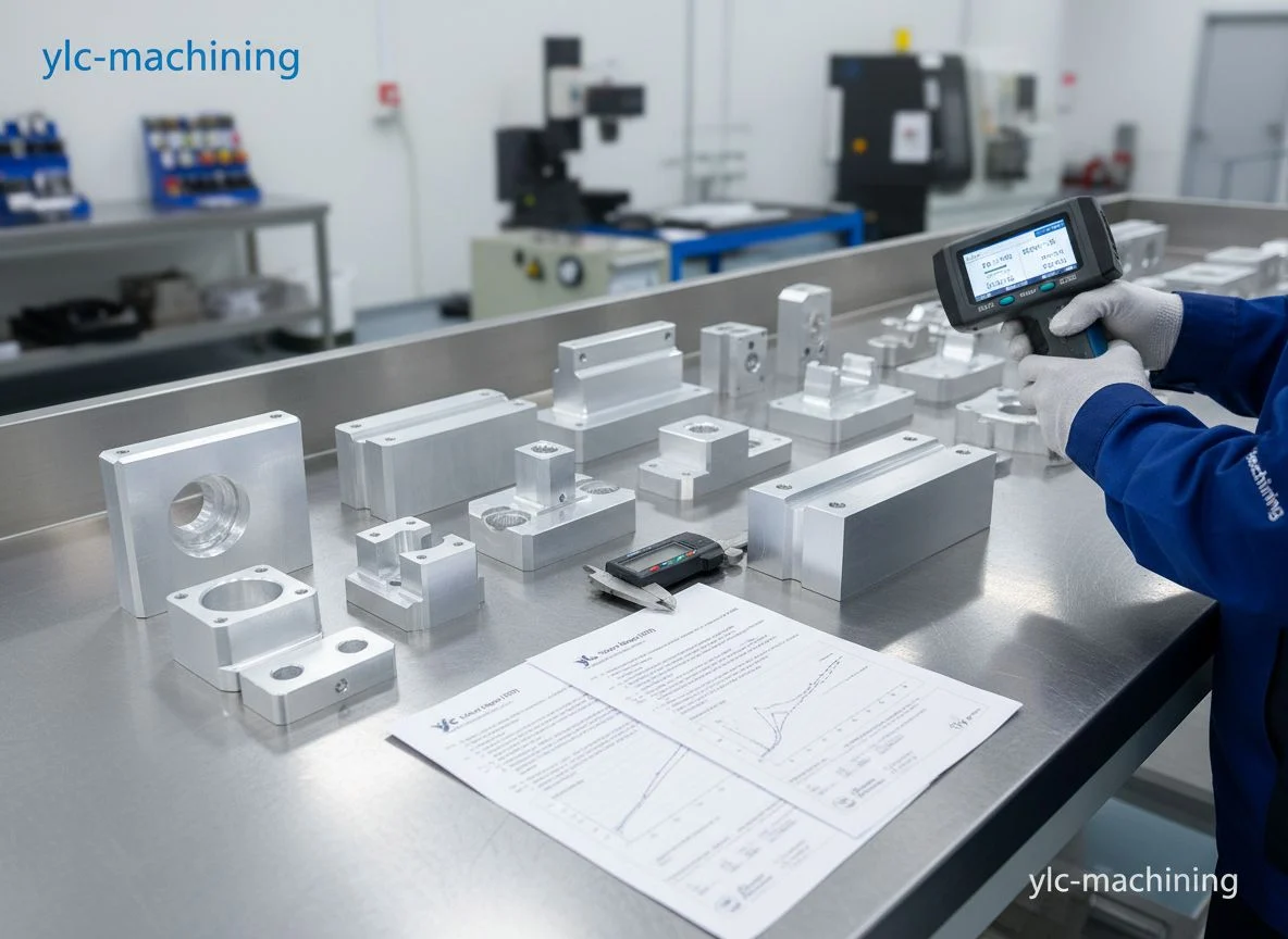 CMM quality inspection of precision CNC machined aluminum 7075 and 6061 components