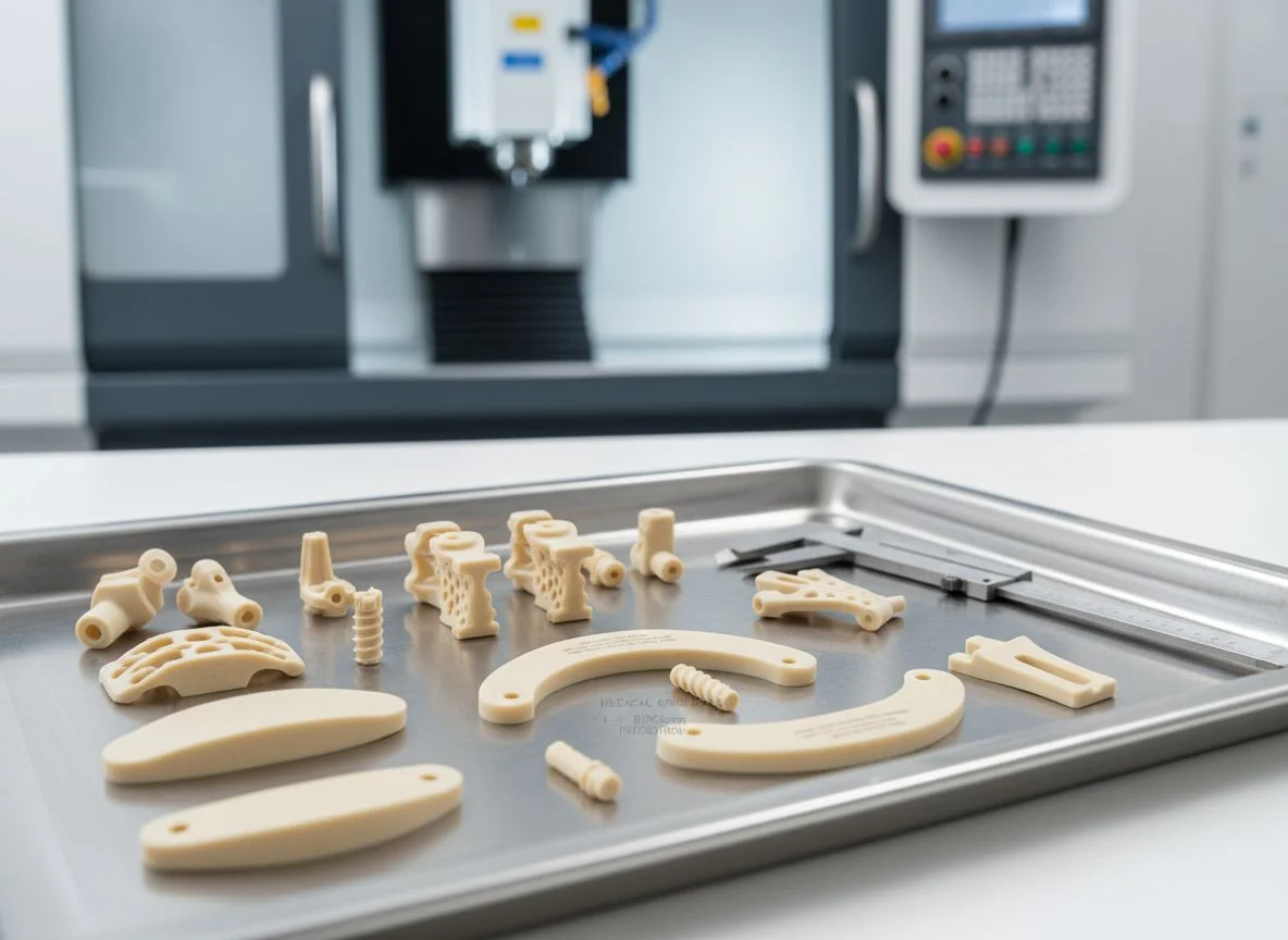 CNC machined Medical PEEK spinal implant with smooth finish