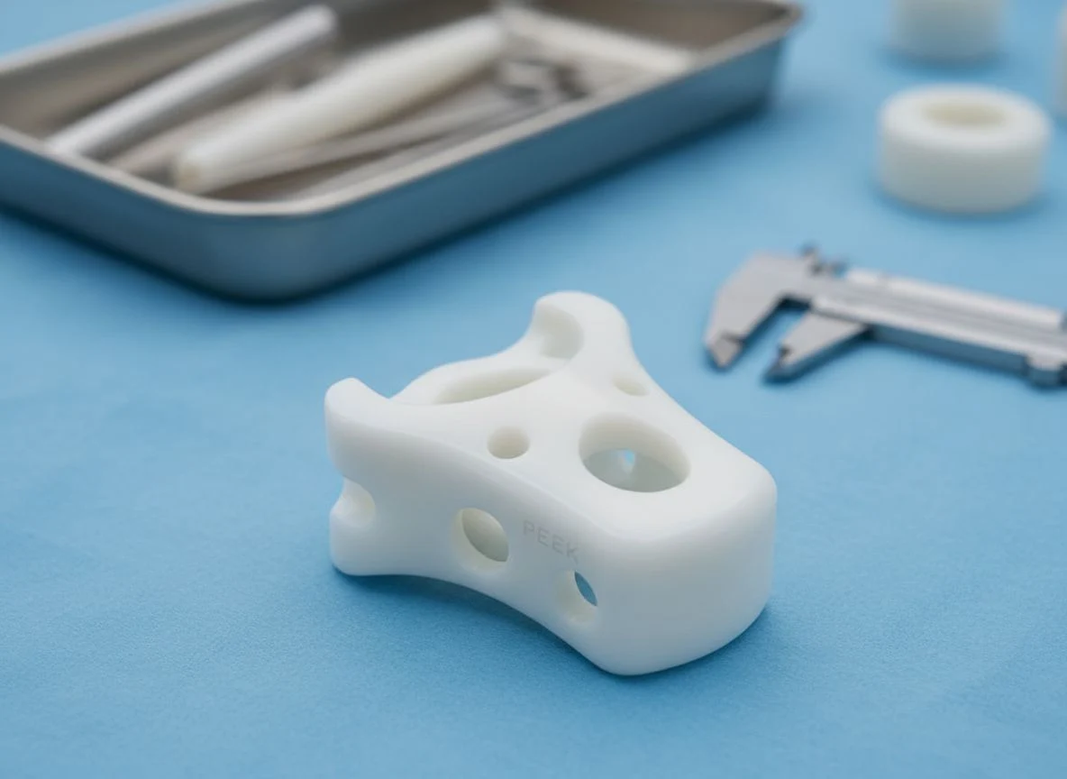 CNC machined Virgin PEEK medical component
