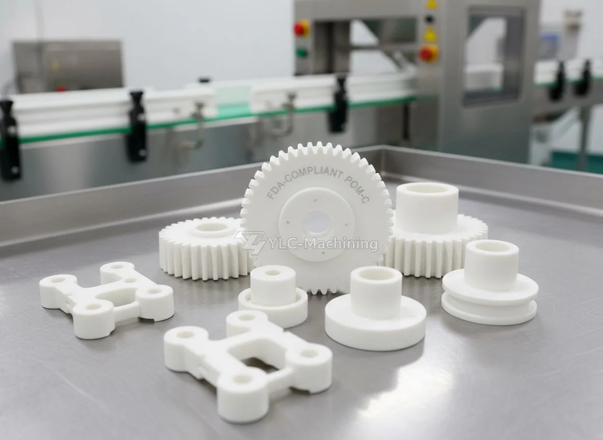 CNC machined White Delrin gears