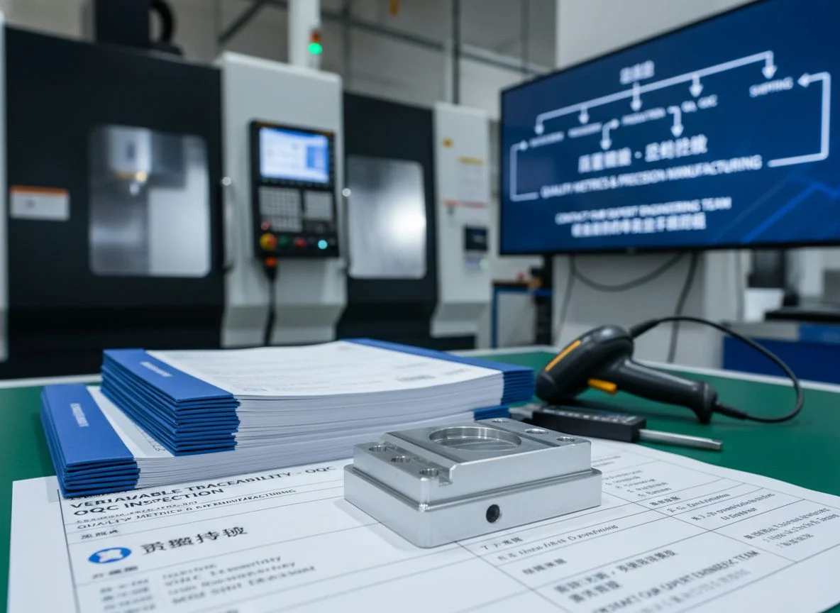 CNC machining quality assurance documentation and MTR