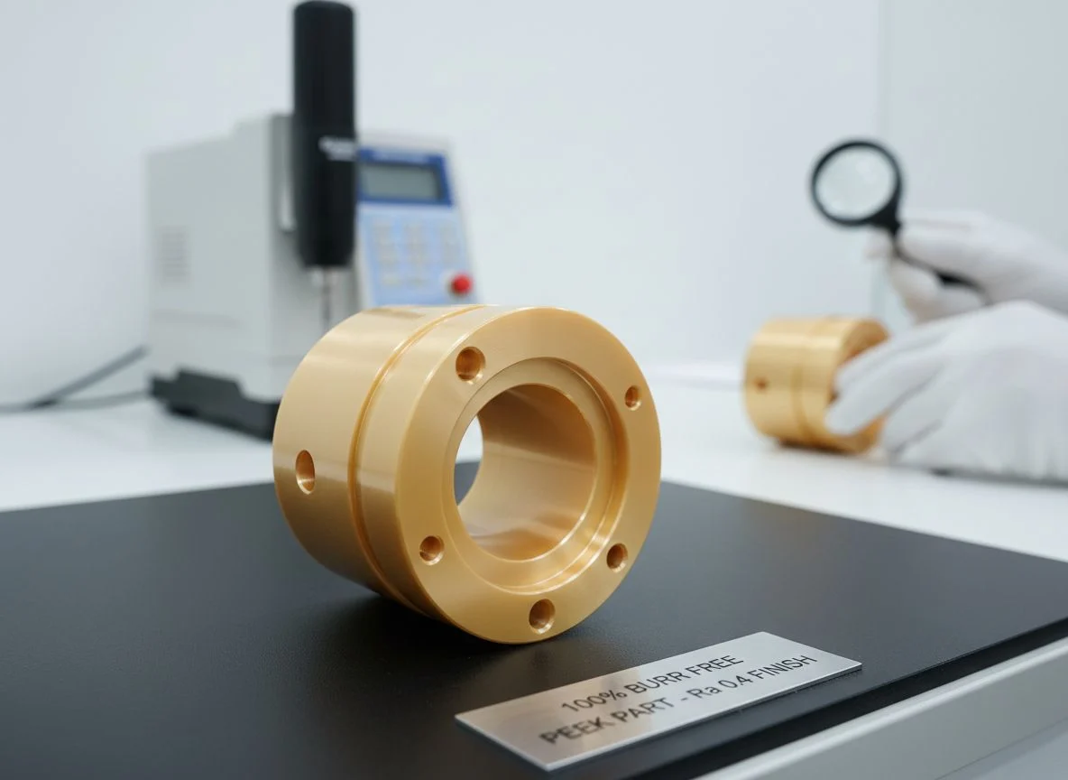 CNC milled PEEK prototype with vapor polishing