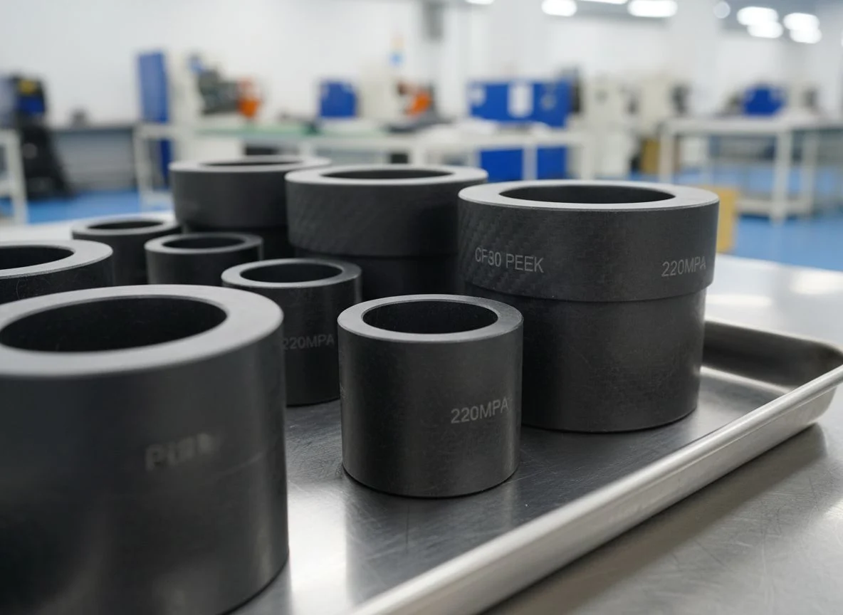 Custom carbon-filled PEEK aerospace bushings