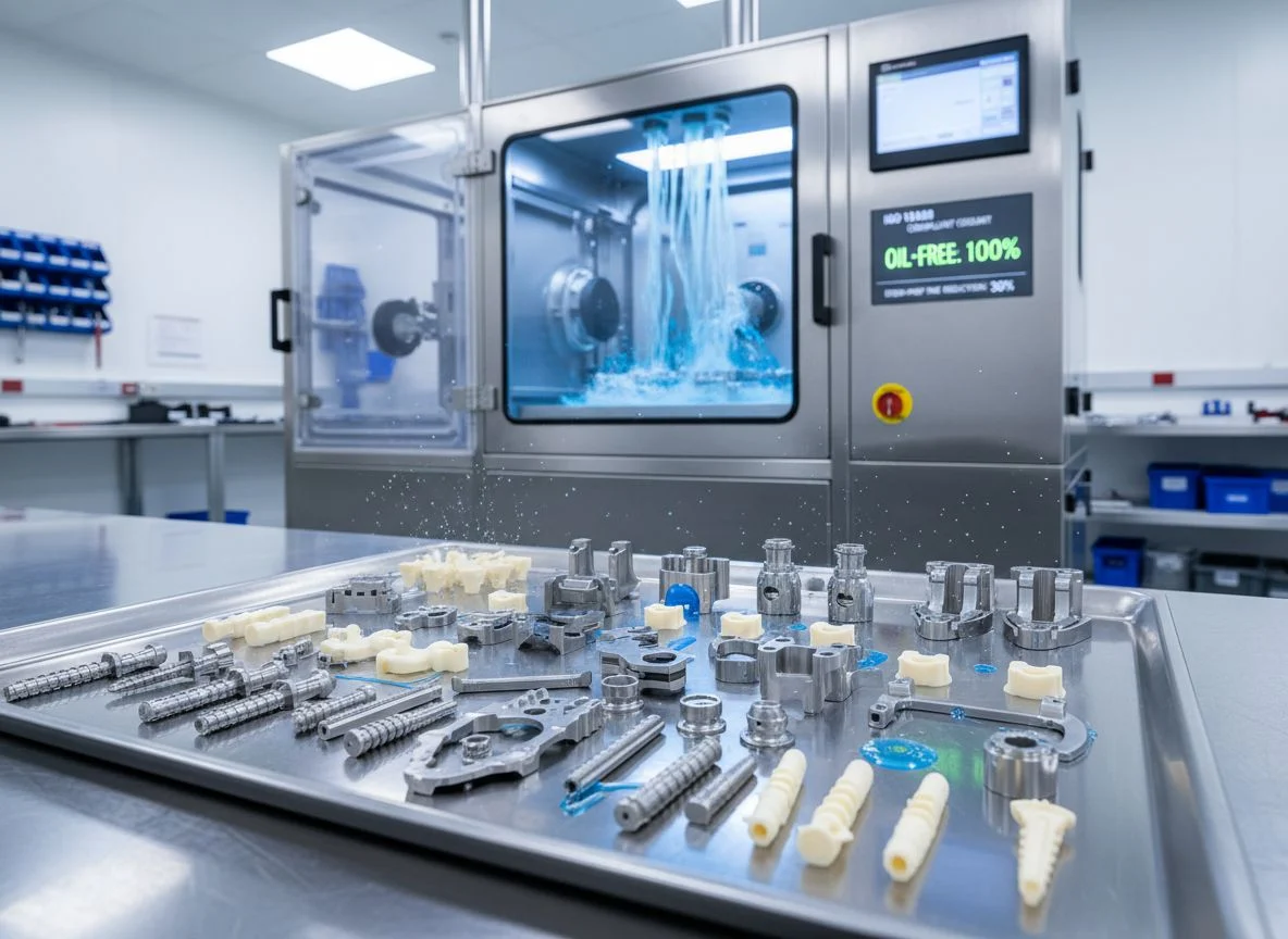 Dedicated medical CNC machining cell for contamination control