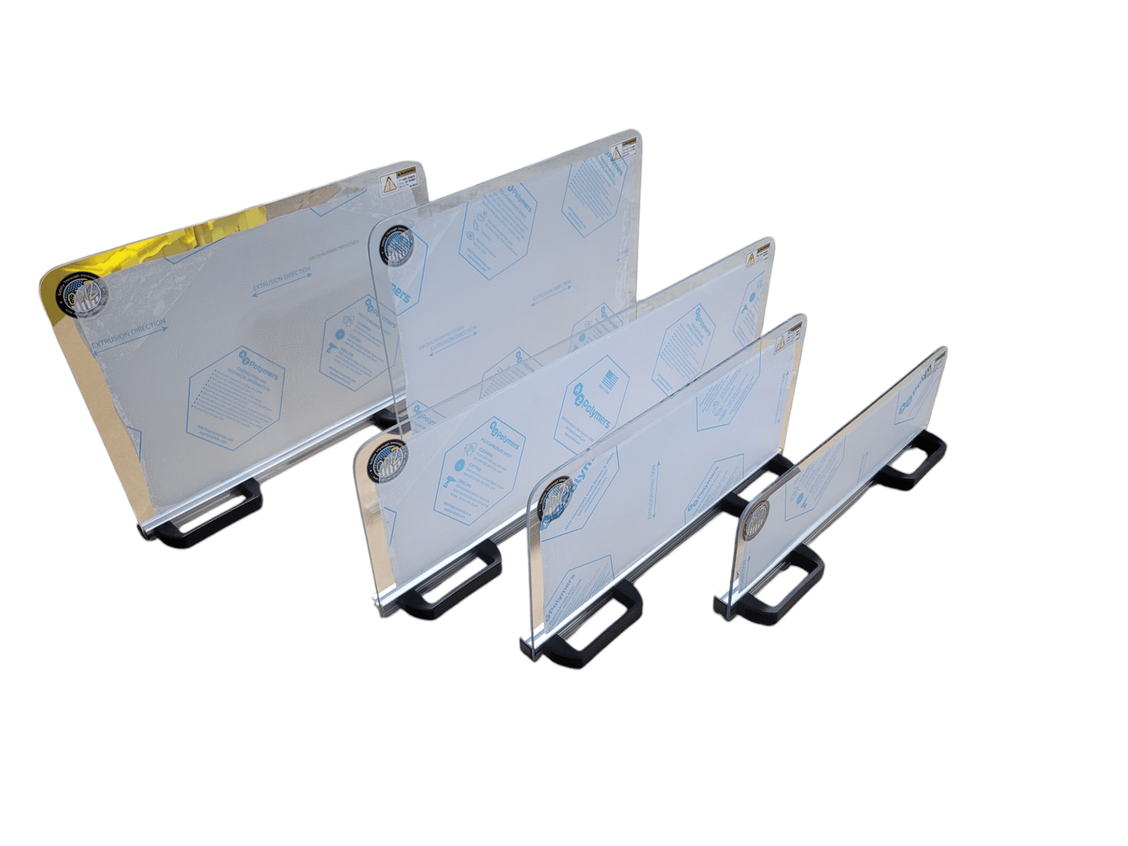 CNC machined Lexan machine guard with drilled holes