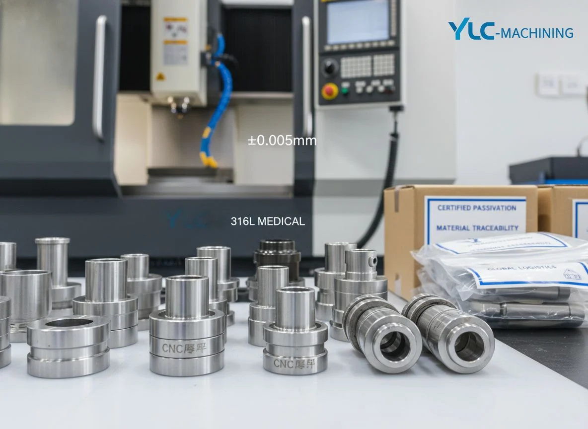 High precision medical grade 316L and 304 stainless steel CNC machined parts