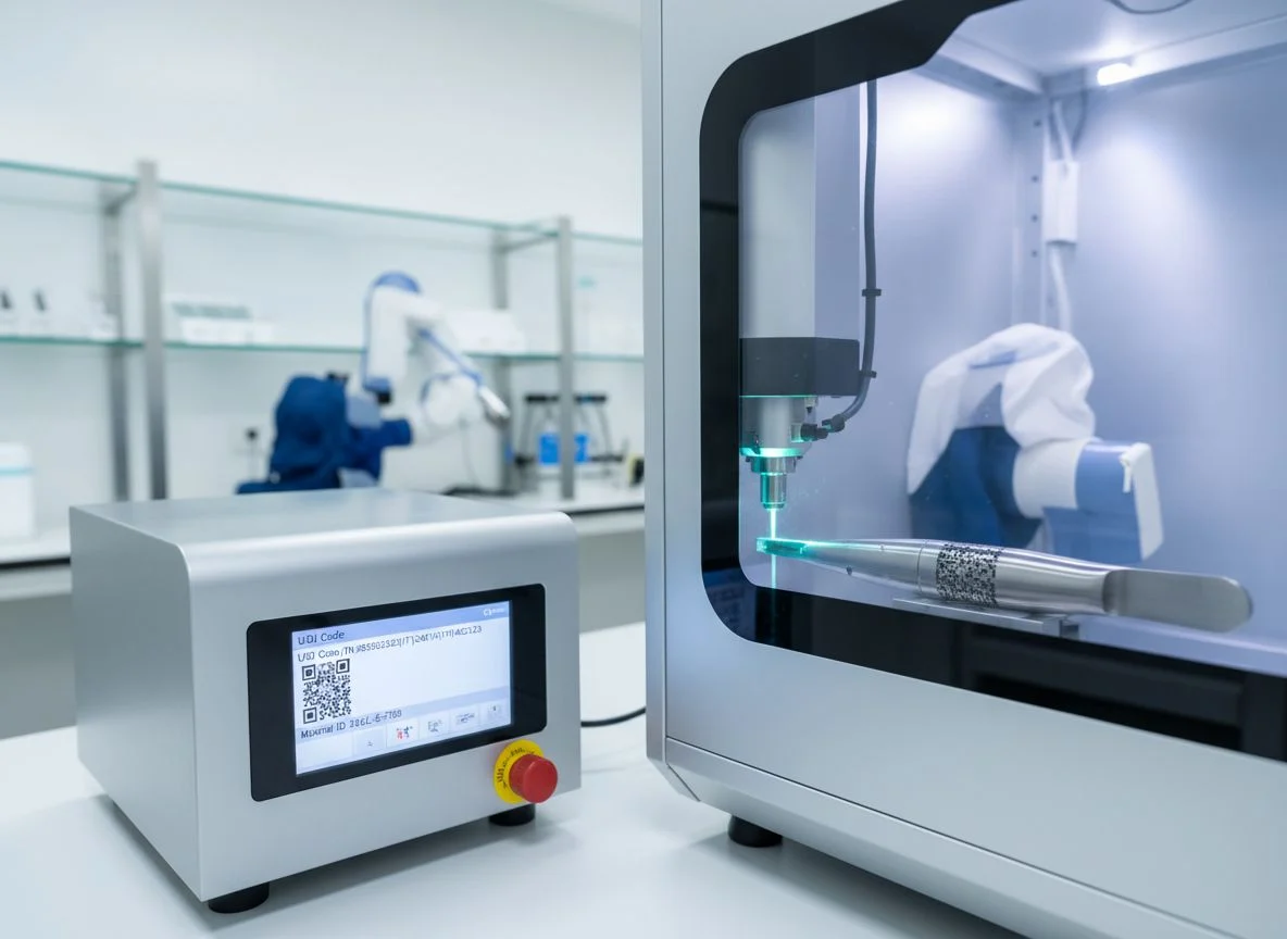 Laser marking PEEK medical parts