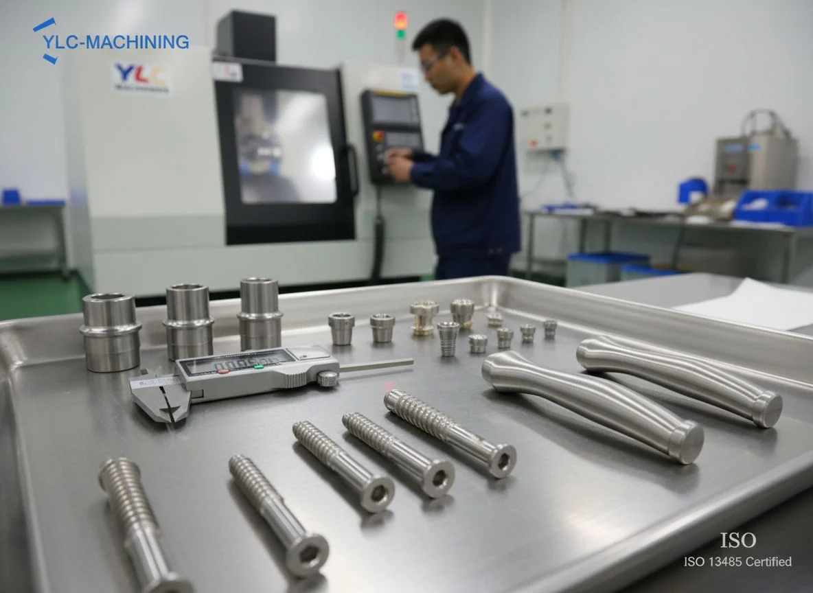 Medical grade CNC turned titanium components