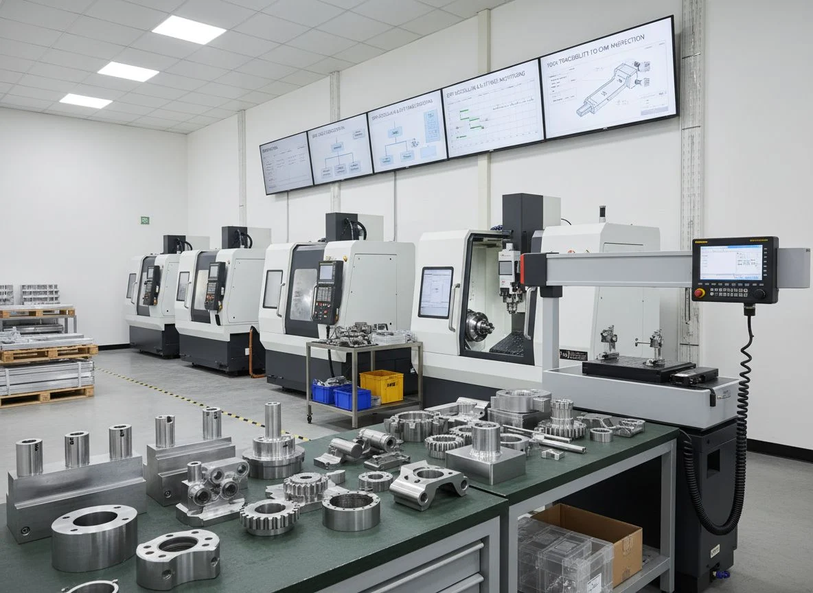 Modern CNC machining factory infrastructure