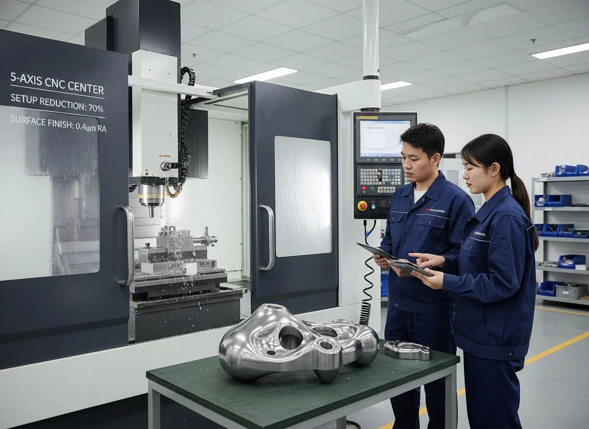 Multi-axis CNC milling process for complex geometries