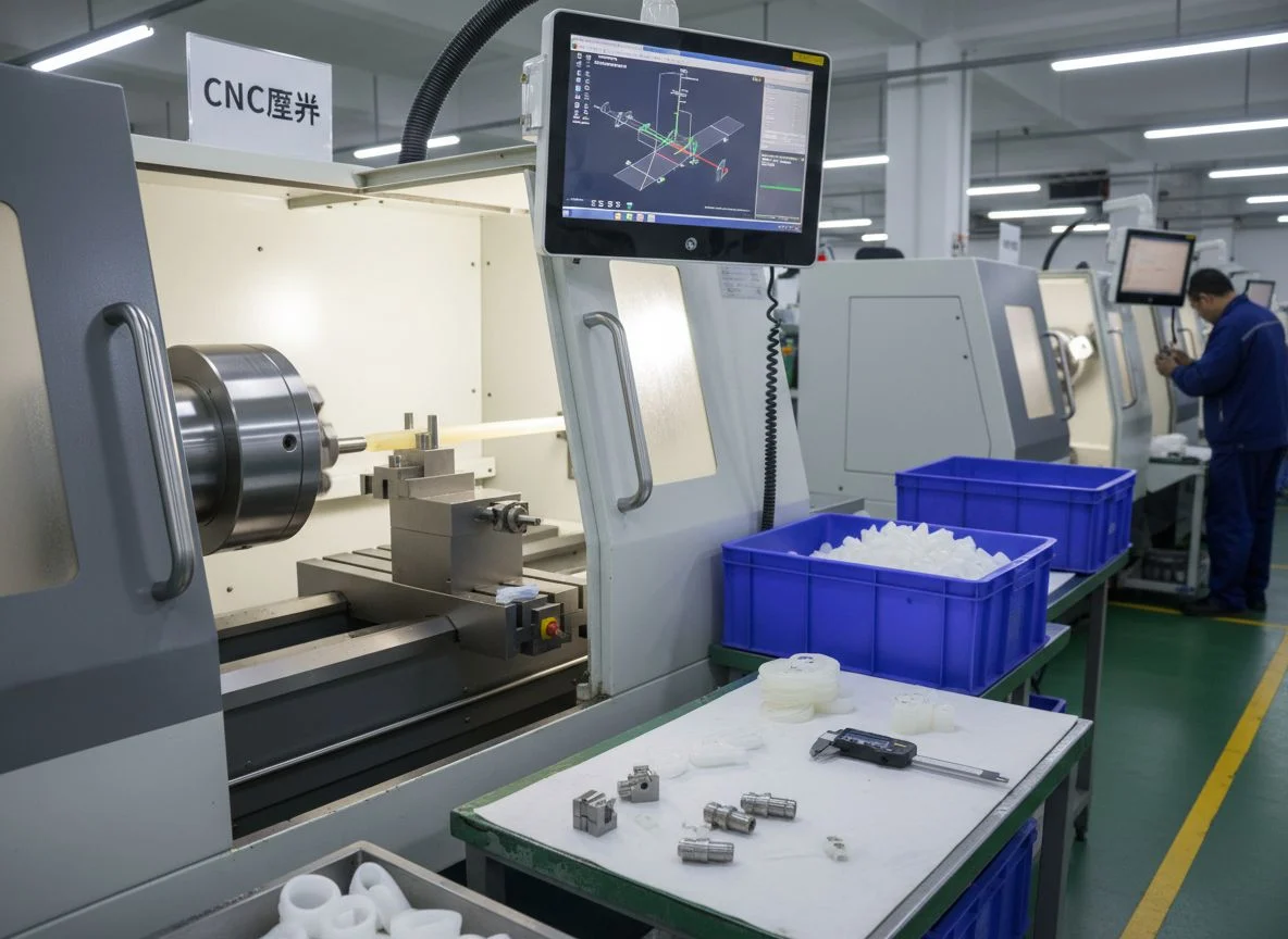 PEEK and PTFE Swiss machining with specialized guide bushings