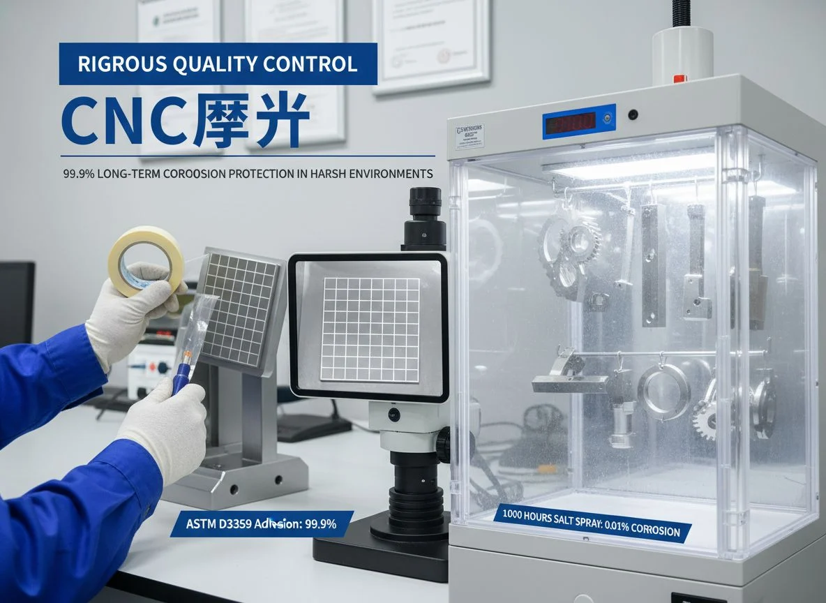 Performance testing for powder coating adhesion and salt spray resistance