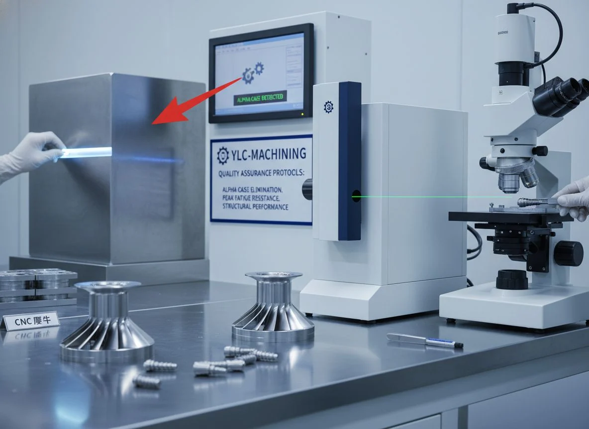 Precision CMM verification of titanium CNC machined parts to prevent alpha case contamination and ensure dimensional accuracy