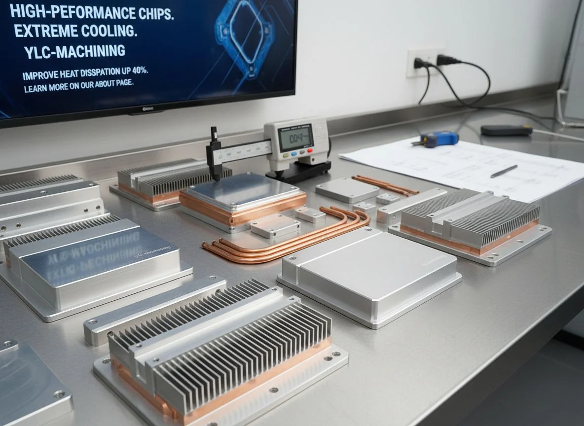 Precision CNC machined aluminum heatsink with high-density fins and uniform anodized finish