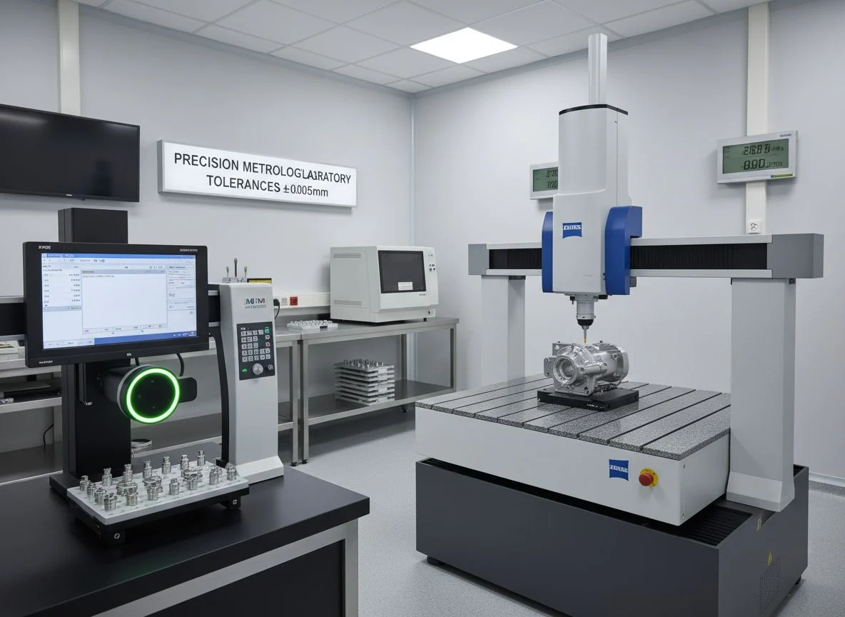 Precision CNC machining process in quality lab