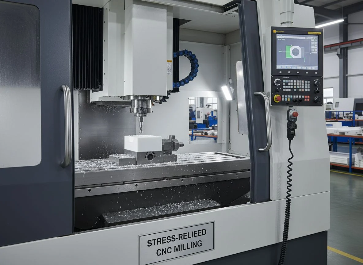 Precision CNC milling of stress-relieved engineering plastics