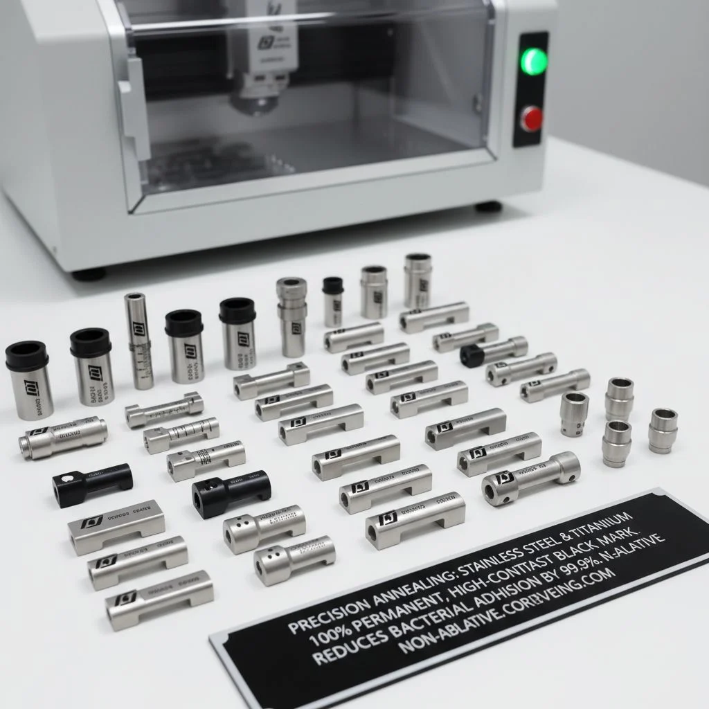 Precision laser marking on industrial metal components