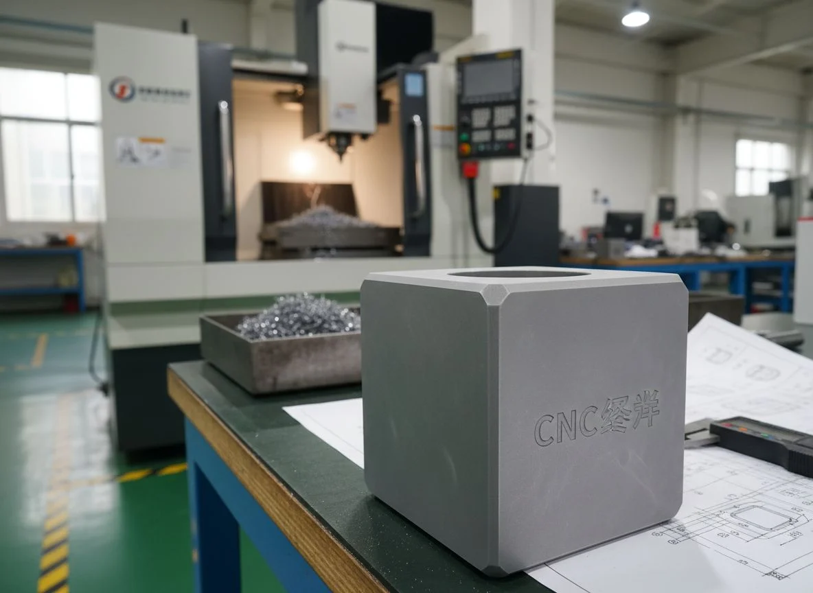 Rapid CNC machined aluminum 6061 prototype housing with a matte bead blast finish