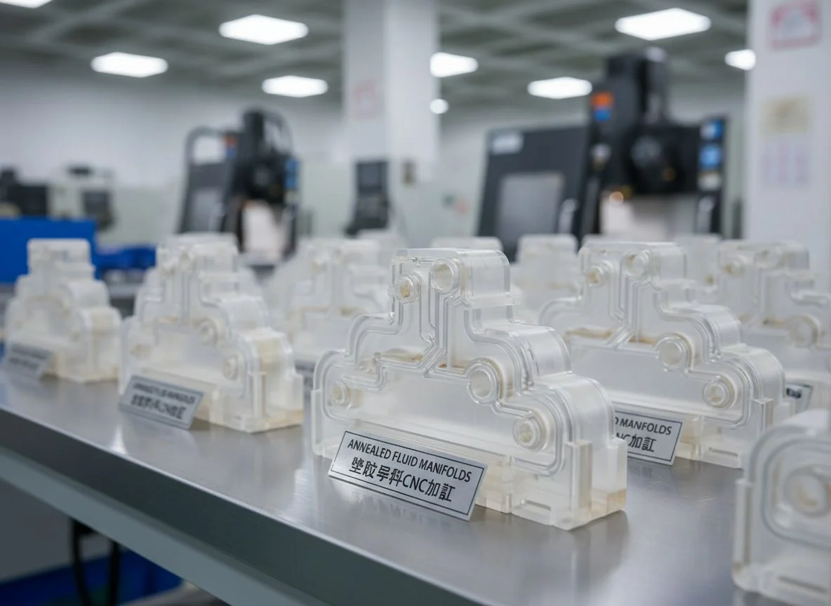 Stress-relieved annealed Nylon manifold block