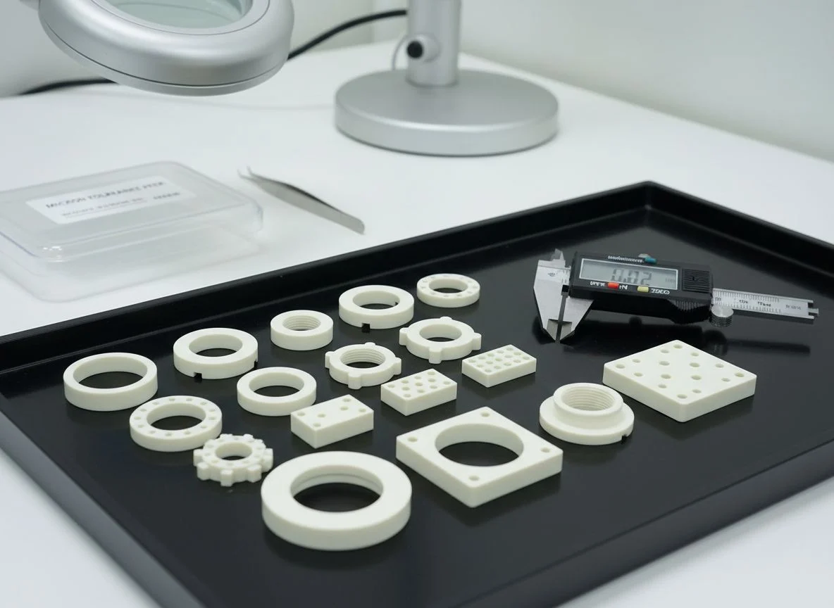 Swiss machined PEEK components for semiconductor equipment